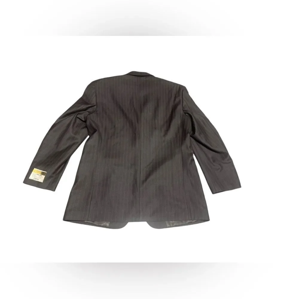 NWT LUCA ROSSI BROWN Effiel pin striped 3 button sports coat blazer size 42r